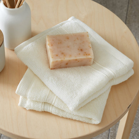 Catherine Lansfield Zero Twist 100% Cotton 450gsm Towels - Cream - Zero Twist Cream Face Cloth