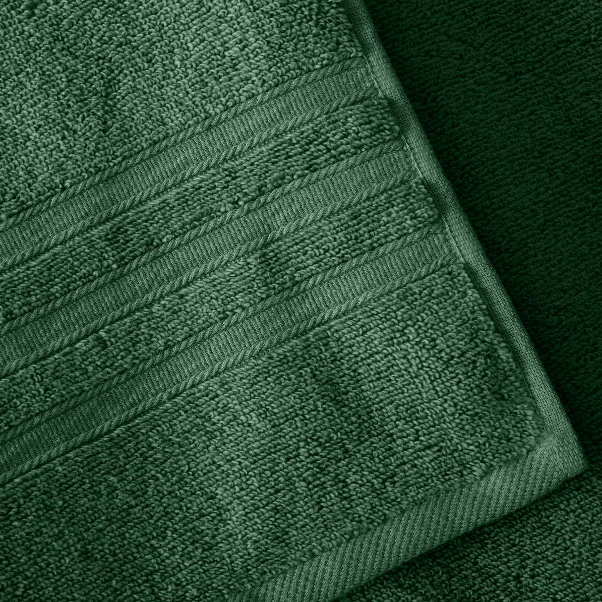 Catherine Lansfield Zero Twist Cotton 450 GSM 100x140cm Bath Sheet Pair - Dark Green - Zero Twist Dark Green