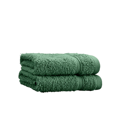 Catherine Lansfield Zero Twist 100% Cotton 450gsm Towels - Dark Green - Zero Twist Dark Green Face Cloth Pair
