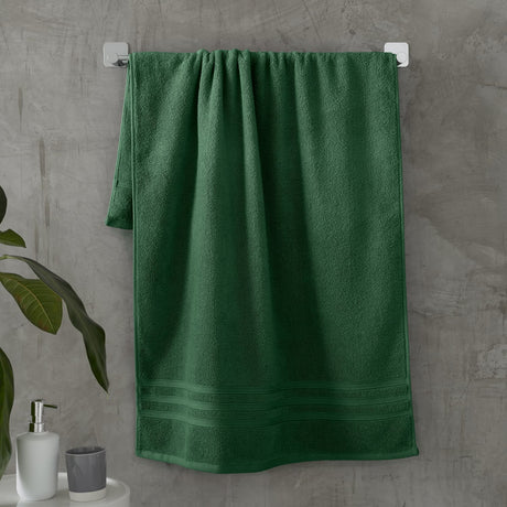 Catherine Lansfield Zero Twist 100% Cotton 450gsm Towels - Dark Green - Zero Twist Dark Green Towel