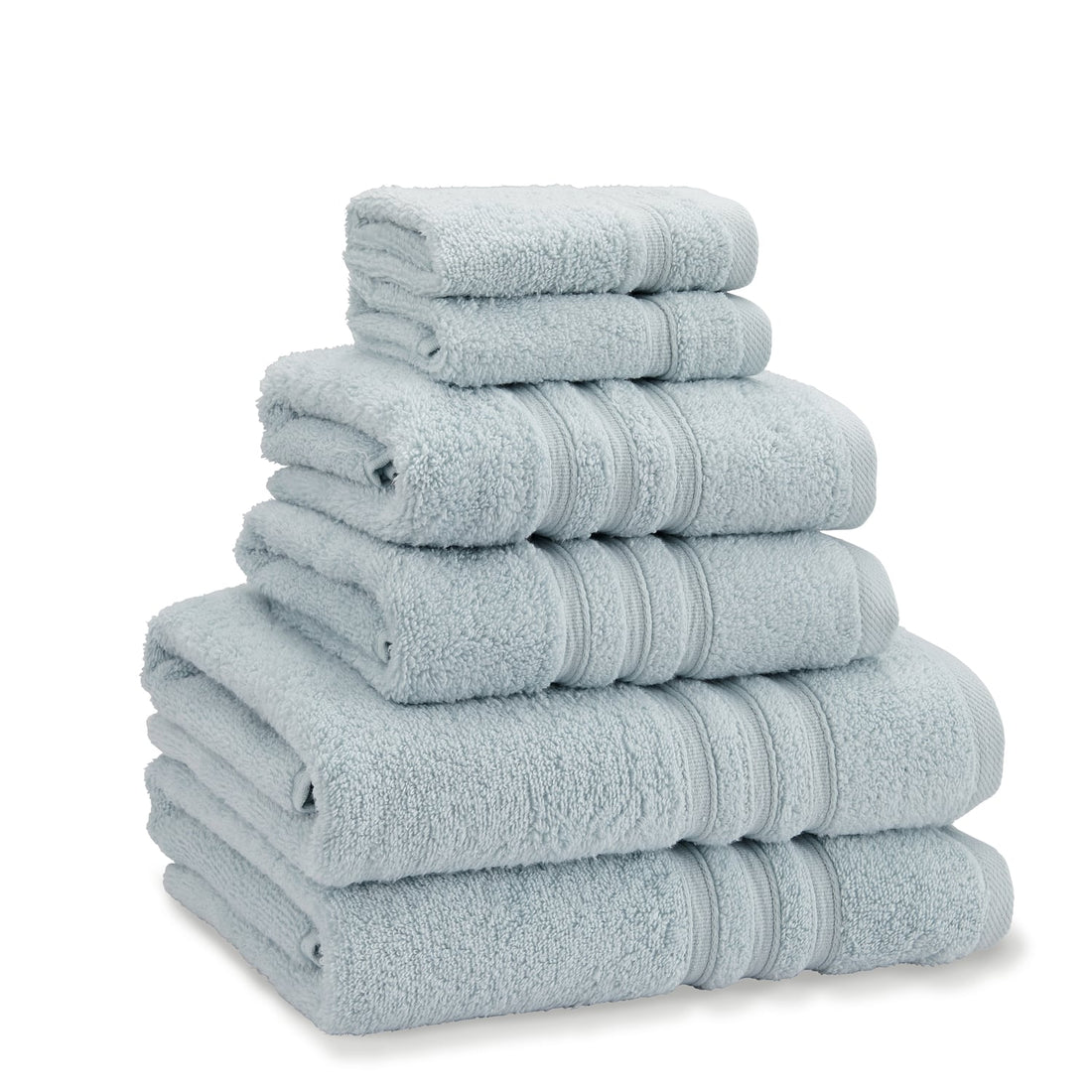 Catherine Lansfield Zero Twist 6 Piece Duck Egg 100% Cotton Towel Bale Set 450gsm