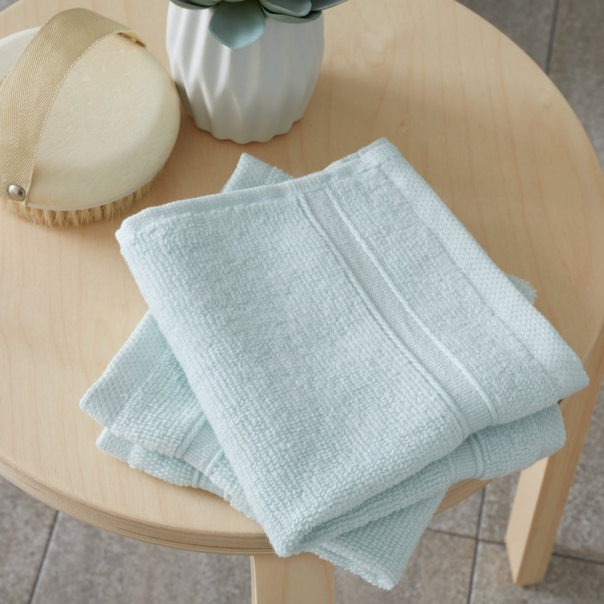 Catherine Lansfield Zero Twist 100% Cotton 450gsm Towels - Duck Egg - Zero Twist Duck Egg Face Cloth