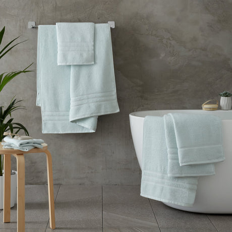 Catherine Lansfield Zero Twist Cotton 450gsm Bath Sheet Towel Bale Pair - Duck Egg - Zero Twist Duck Egg Group