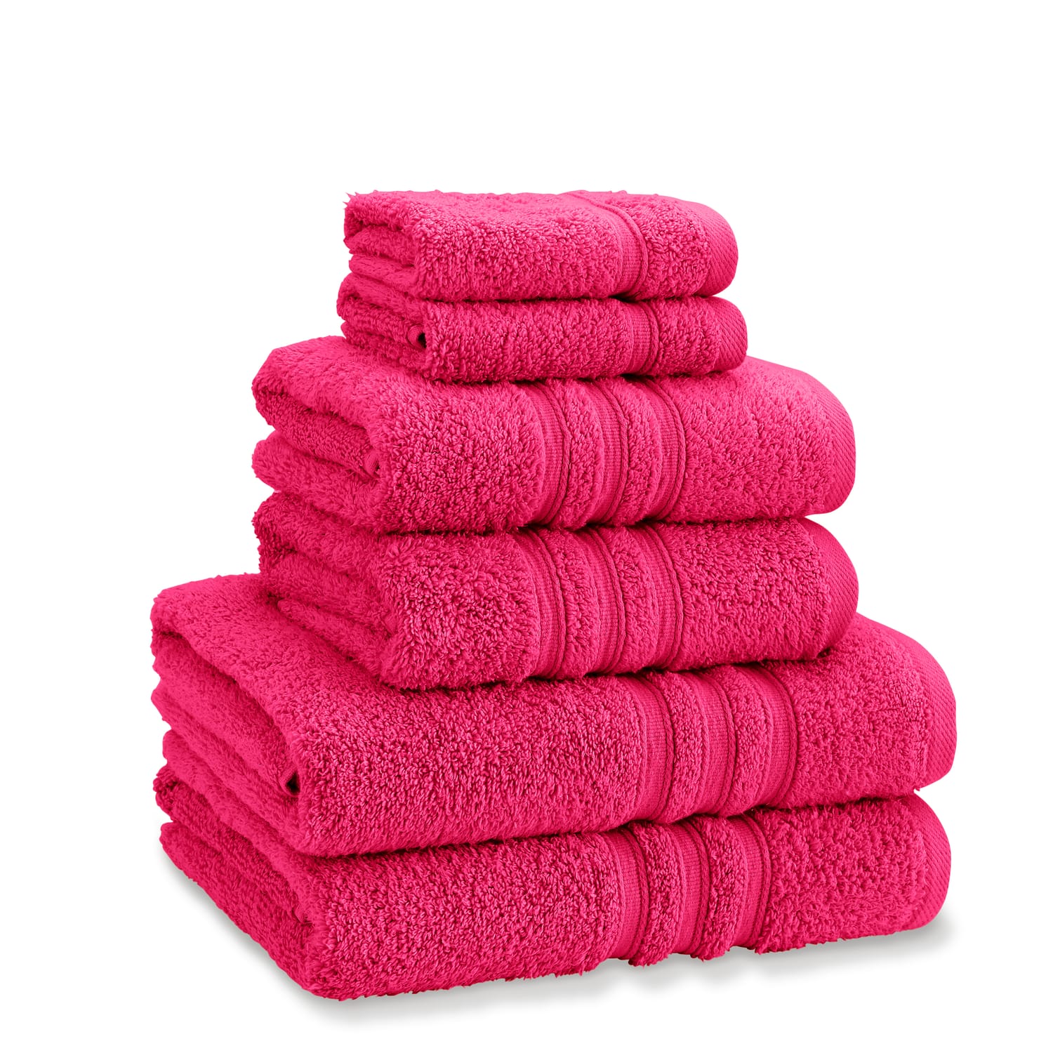 Catherine Lansfield Zero Twist 100% Cotton 450gsm Towels - Hot Pink - Zero Twist Hot Pink Towel Bale