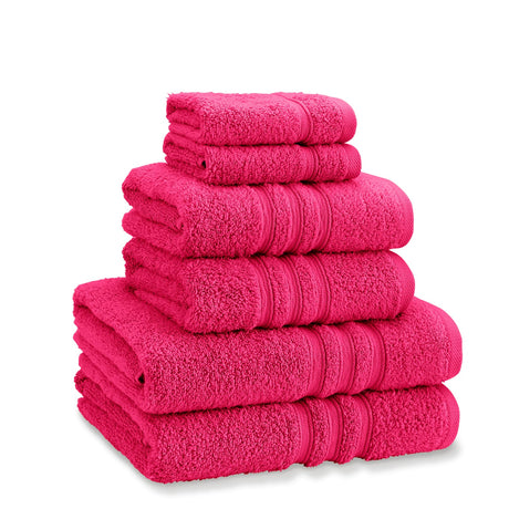 Catherine Lansfield Zero Twist 100% Cotton 450gsm Towels - Hot Pink - Zero Twist Hot Pink Towel Bale