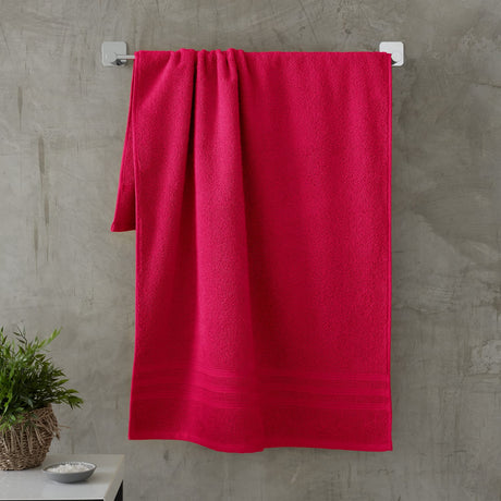 Catherine Lansfield Zero Twist 100% Cotton 450gsm Towels - Hot Pink - Zero Twist Hot Pink Towel