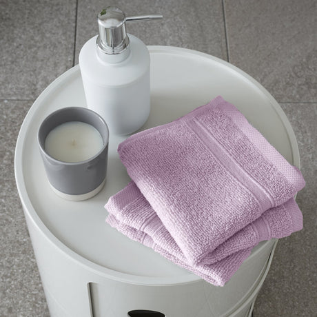 Catherine Lansfield Zero Twist 100% Cotton 450gsm Towels - Lilac - Zero Twist Lilac Face Cloth