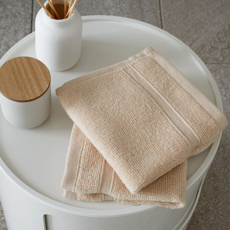Catherine Lansfield Zero Twist 100% Cotton 450gsm Towels - Natural - Zero Twist Natural Face Cloth