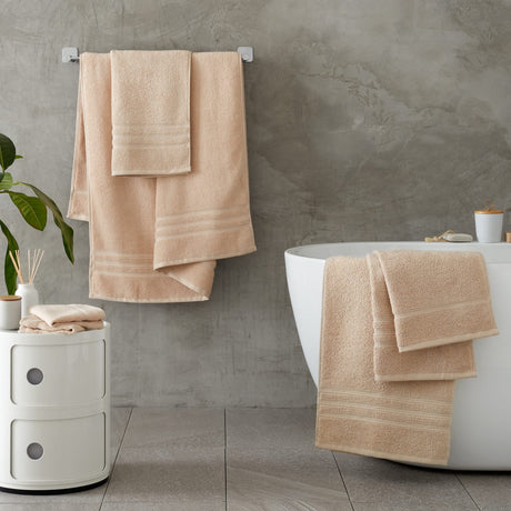 Catherine Lansfield Zero Twist 6 Piece Cotton Towel Bale Set 450gsm - Natural - Zero Twist Natural Group