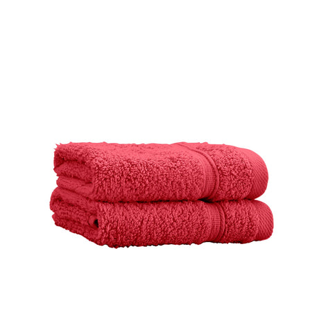 Catherine Lansfield Zero Twist 100% Cotton 450gsm Towels - Red - Zero Twist Red Face Cloth Pair