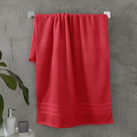 Catherine Lansfield Zero Twist 100% Cotton 450gsm Towels - Red - Zero Twist Red Towel