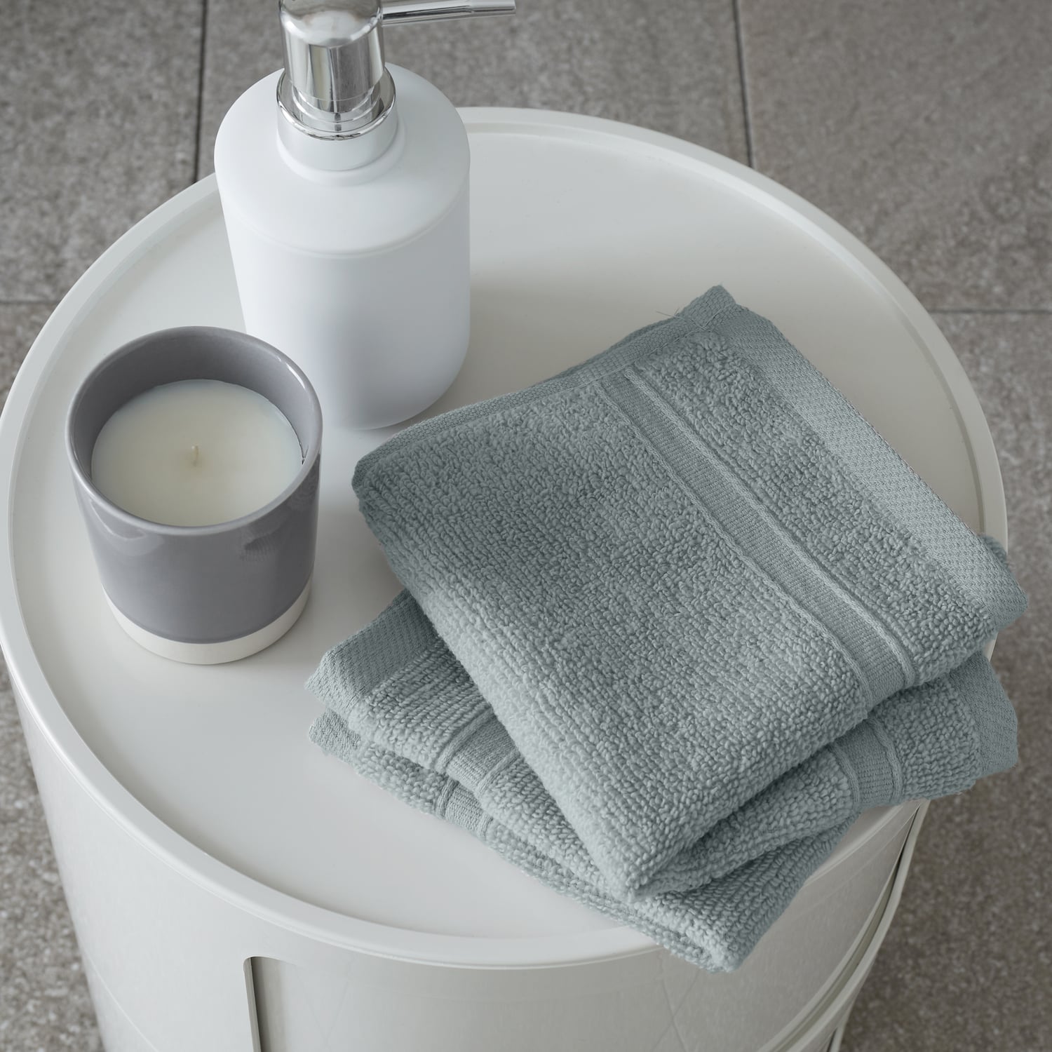Catherine Lansfield Zero Twist 100% Cotton 450gsm Towels - Sage Green - Zero Twist Sage Green Face Cloth