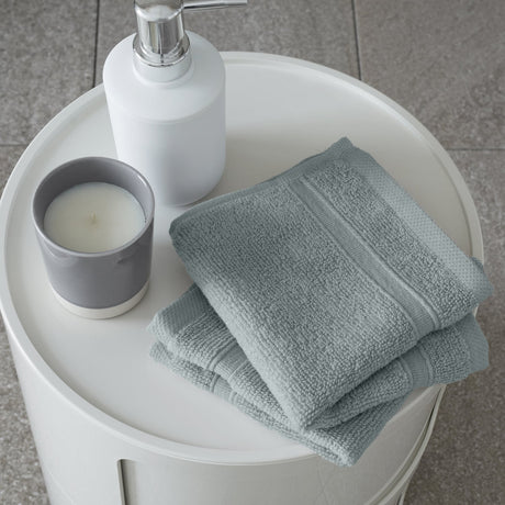Catherine Lansfield Zero Twist 100% Cotton 450gsm Towels - Sage Green - Zero Twist Sage Green Face Cloth