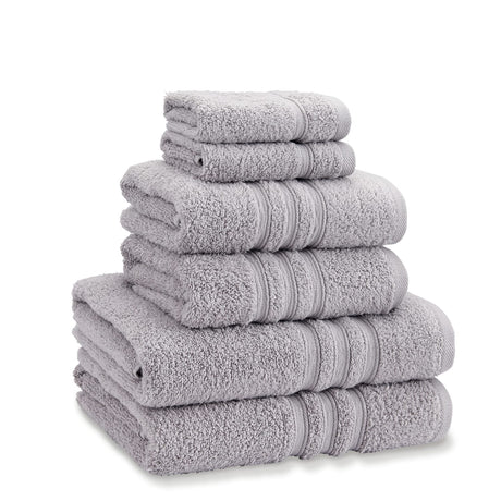 Catherine Lansfield Zero Twist 6 Piece Cotton Towel Bale Set 450gsm - Silver - Zero Twist Silver Bale