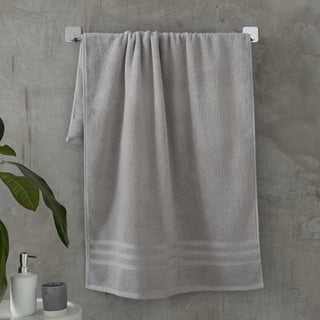 Catherine Lansfield Zero Twist 100% Cotton 450gsm Towels - Silver - Zero Twist Silver Towels