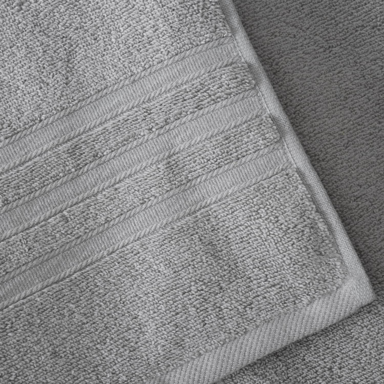 Catherine Lansfield Zero Twist Cotton 450gsm Bath Sheet Towel Bale Pair - Silver - Zero Twist Silver Towels