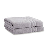 Catherine Lansfield Zero Twist 100% Cotton 450gsm Towels - Silver - Zero Twist Silver Towel Pair