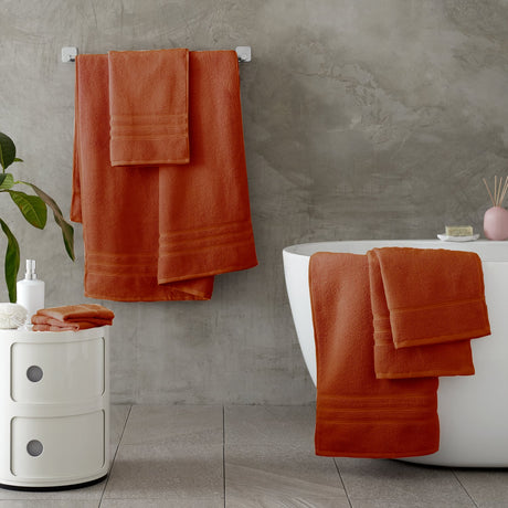 Catherine Lansfield Zero Twist 6 Piece Cotton Towel Bale Set 450gsm - Terracotta - Zero Twist Terracotta Group
