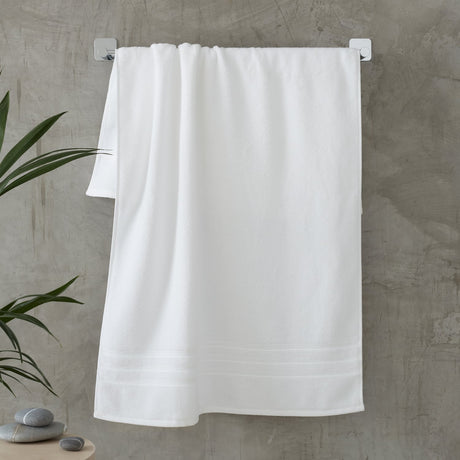 Catherine Lansfield Zero Twist Cotton 450gsm Bath Sheet Towel Bale Pair - White - Zero Twist White Towels