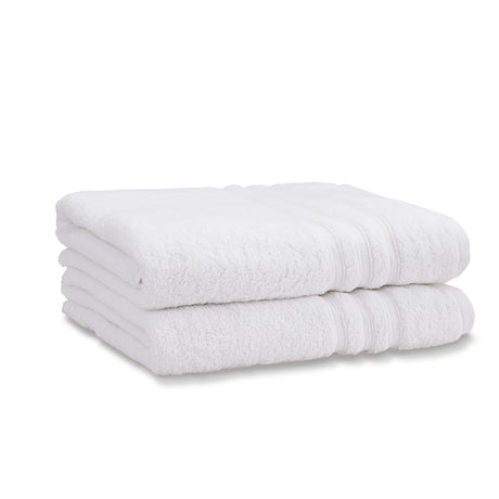 Catherine Lansfield Zero Twist 100% Cotton 450gsm Towels - White - Zero Twist White Towel Pair