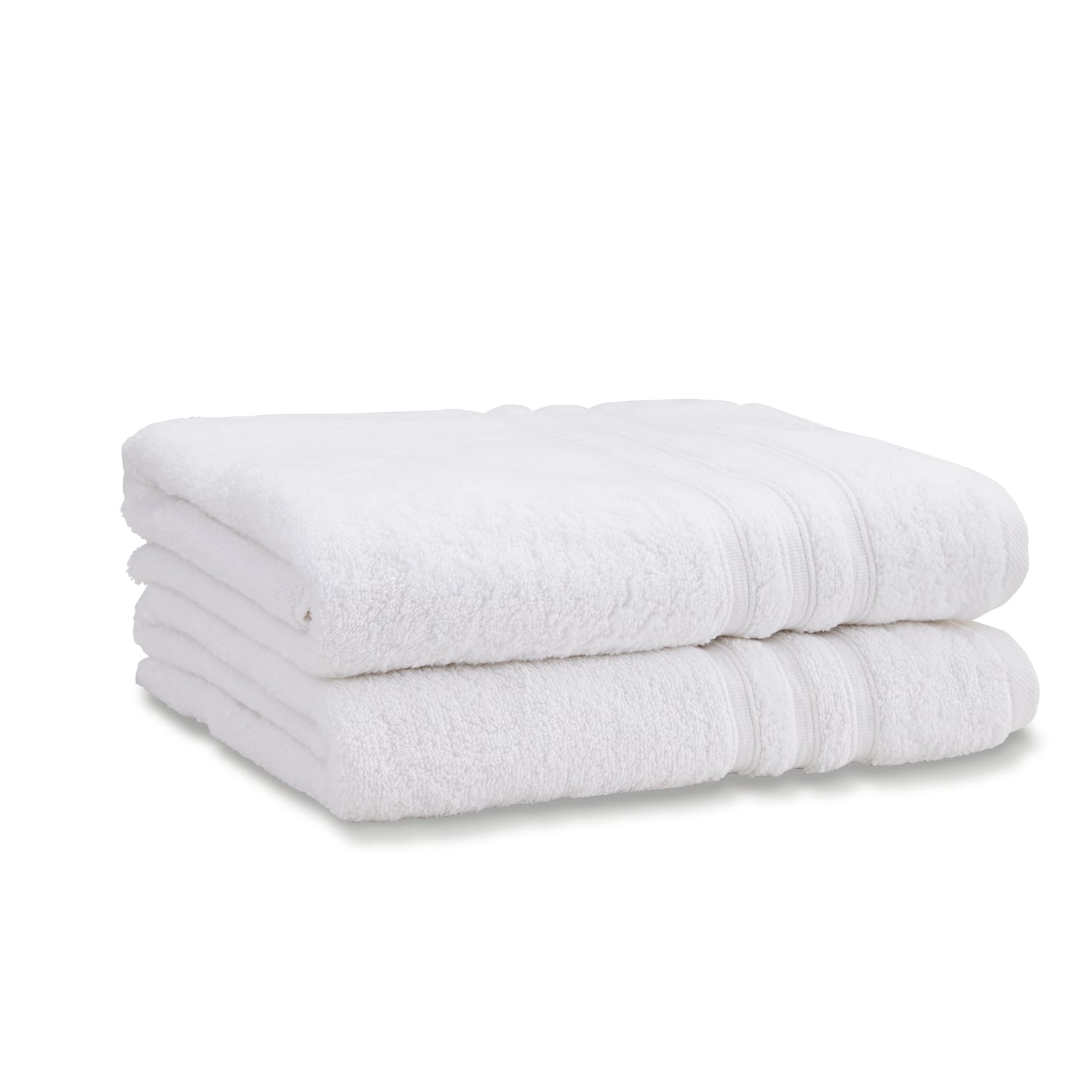 Catherine Lansfield Zero Twist Cotton 450gsm Bath Sheet Towel Bale Pair - White - Zero Twist White Towel Pair
