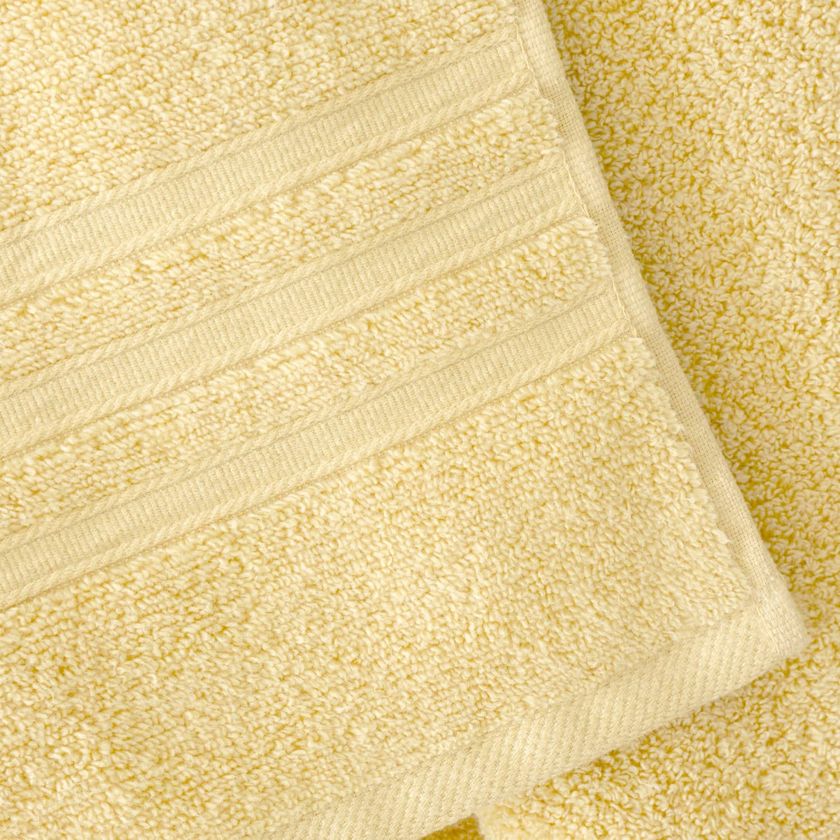 Catherine Lansfield Zero Twist 100% Cotton 450gsm Towels - Yellow - Zero Twist Yellow Towel