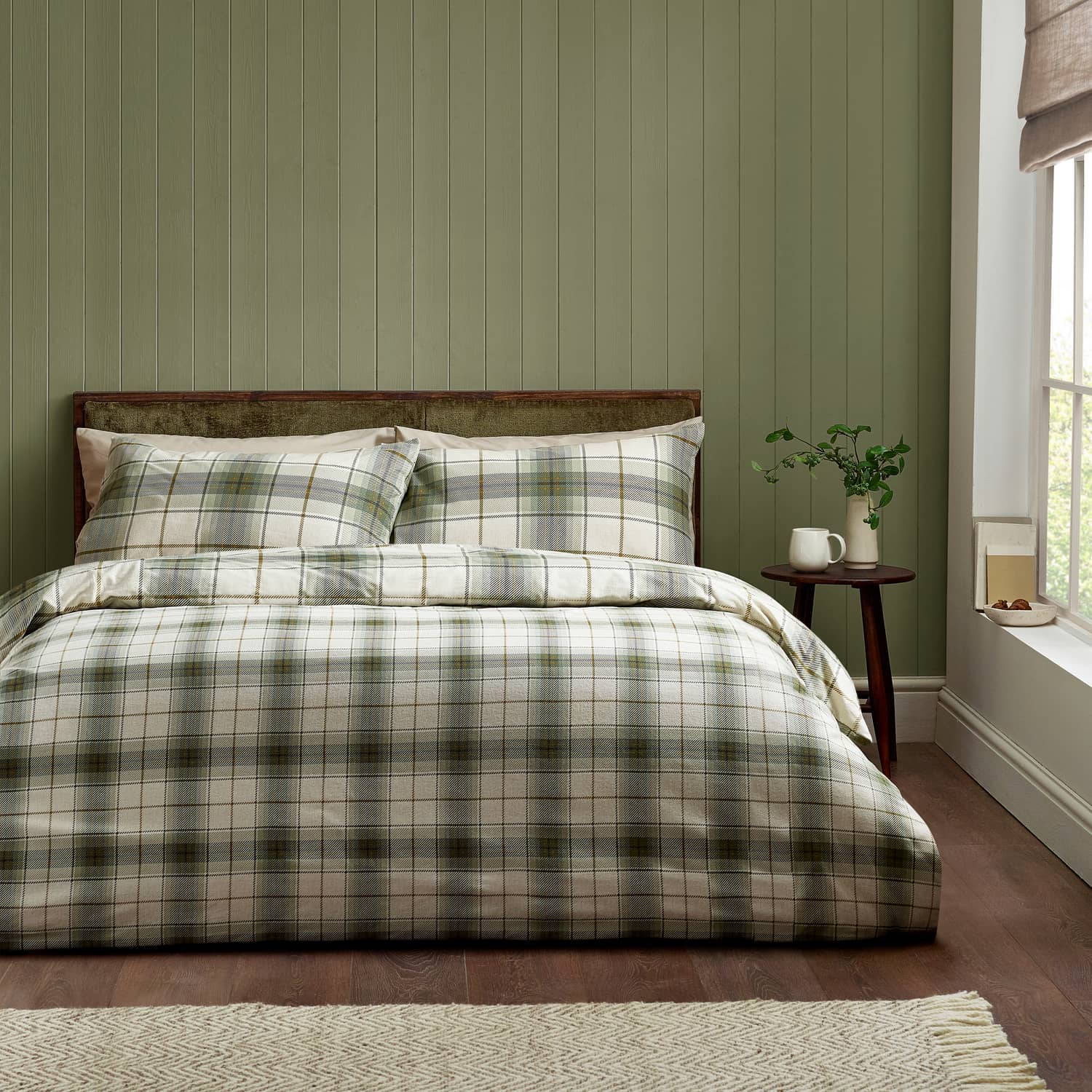 Catherine Lansfield Cosy Sherpa Check Duvet Cover Set - Brushed Troon Check Duvet Set