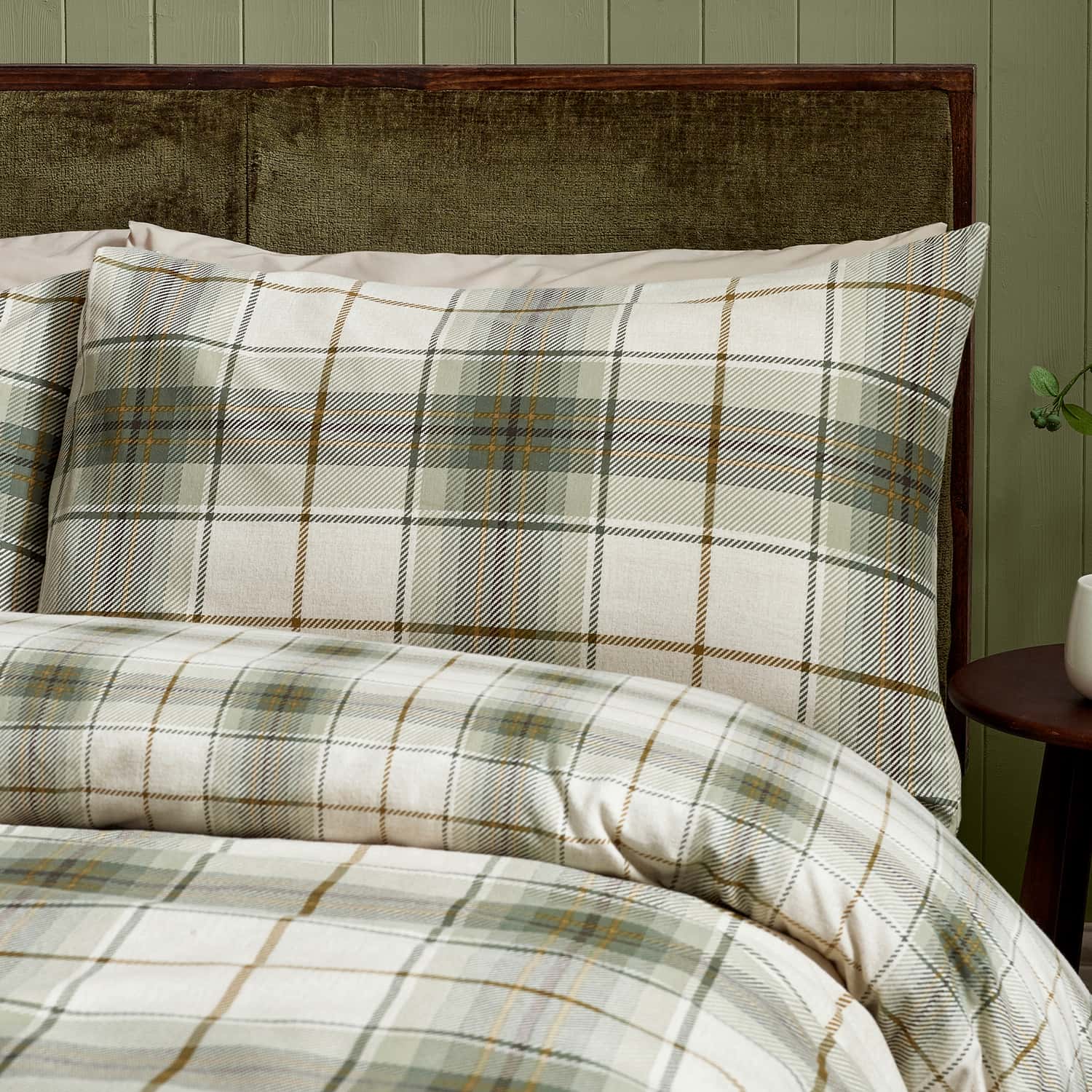 Catherine Lansfield Cosy Sherpa Check Duvet Cover Set - Brushed Troon Check Duvet Set