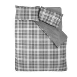 Catherine Lansfield Cosy Sherpa Check Duvet Cover Set - Cosy Sherpa Check Grey Duvet Set