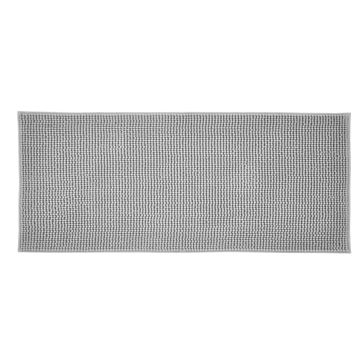 Catherine Lansfield Bobble Charcoal Grey Bath Runner 50x120cm - Bobble Bath Runner Silver