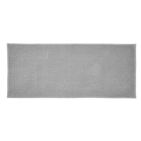 Catherine Lansfield Bobble Charcoal Grey Bath Runner 50x120cm - Bobble Bath Runner Silver