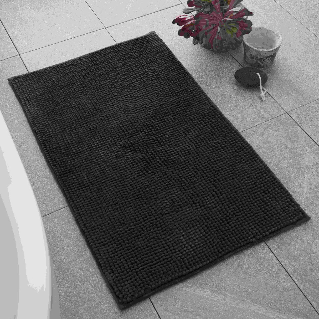 Catherine Lansfield Bobble Bath Mat 1200 GSM Cobalt Blue - Bobble Charcoal Bath Mat