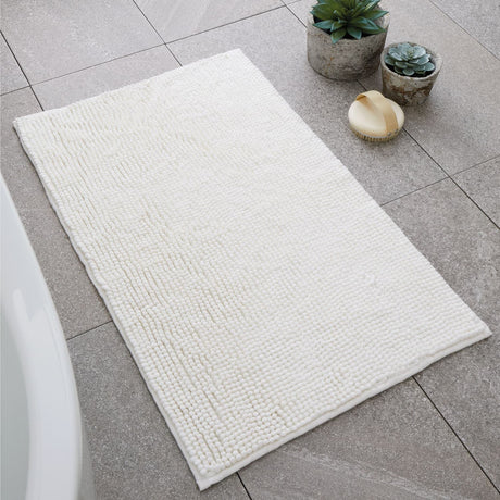 Catherine Lansfield Bobble Bath Mat 1200 GSM Cobalt Blue - Bobble Cream Bath Mat