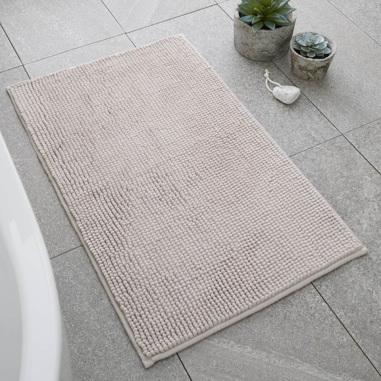 Catherine Lansfield Bobble Bath Mat 1200 GSM Cobalt Blue - Bobble Natural Bath Mat