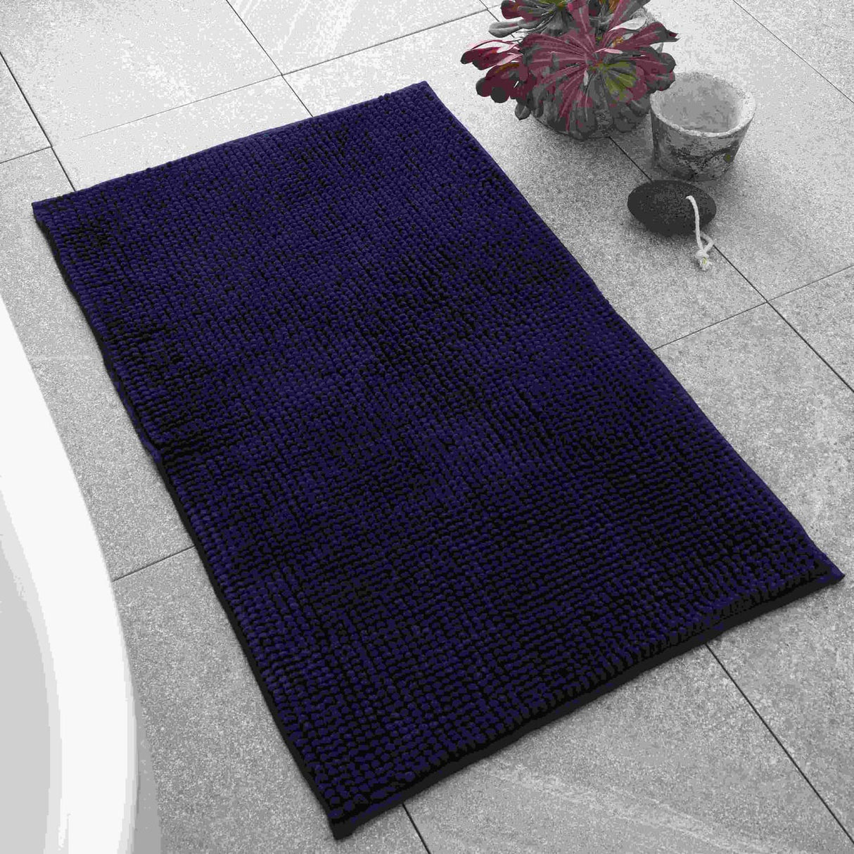 Catherine Lansfield Bobble Bath Mat 1200 GSM Cobalt Blue - Bobble Navy Bath Mat