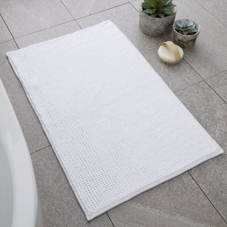 Catherine Lansfield Bobble Bath Mat 1200 GSM Cobalt Blue - Bobble White Bath Mat