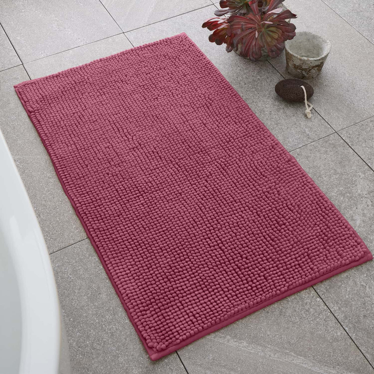 Catherine Lansfield Bobble Bath Mat 1200 GSM Cobalt Blue - Raspberry Bobble Bath Mat