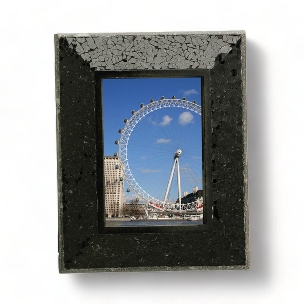 Elegant Black Mosaic Photo Frame for 5x7" Photos