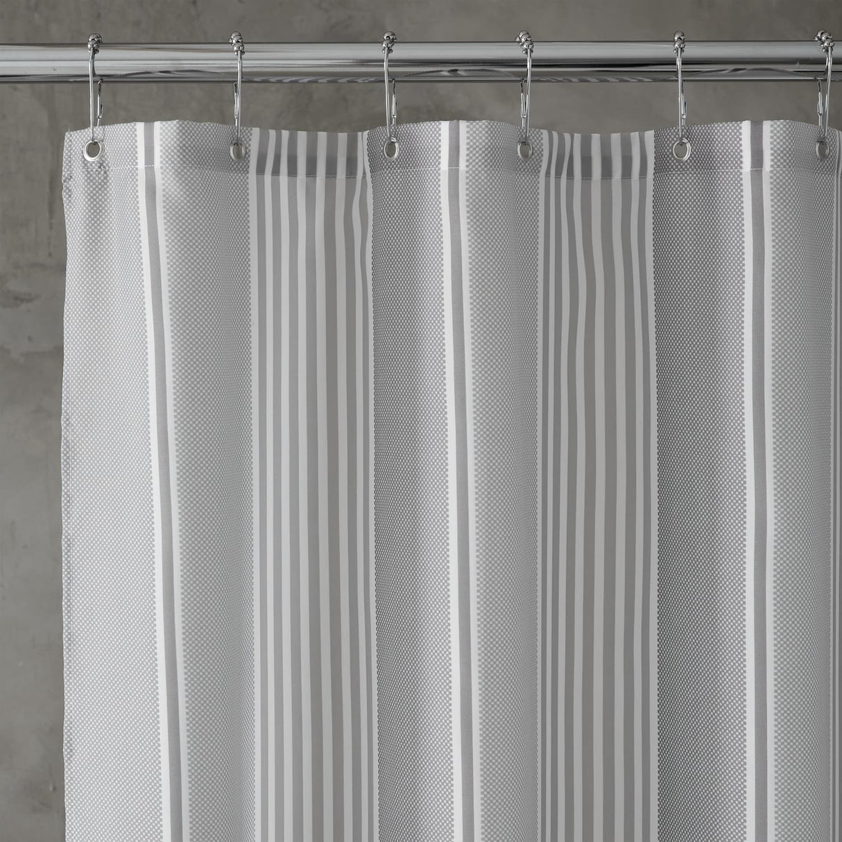 Catherine Lansfield Textured Stripe Shower Curtain - Texture Stripe Shower Curtain Silver