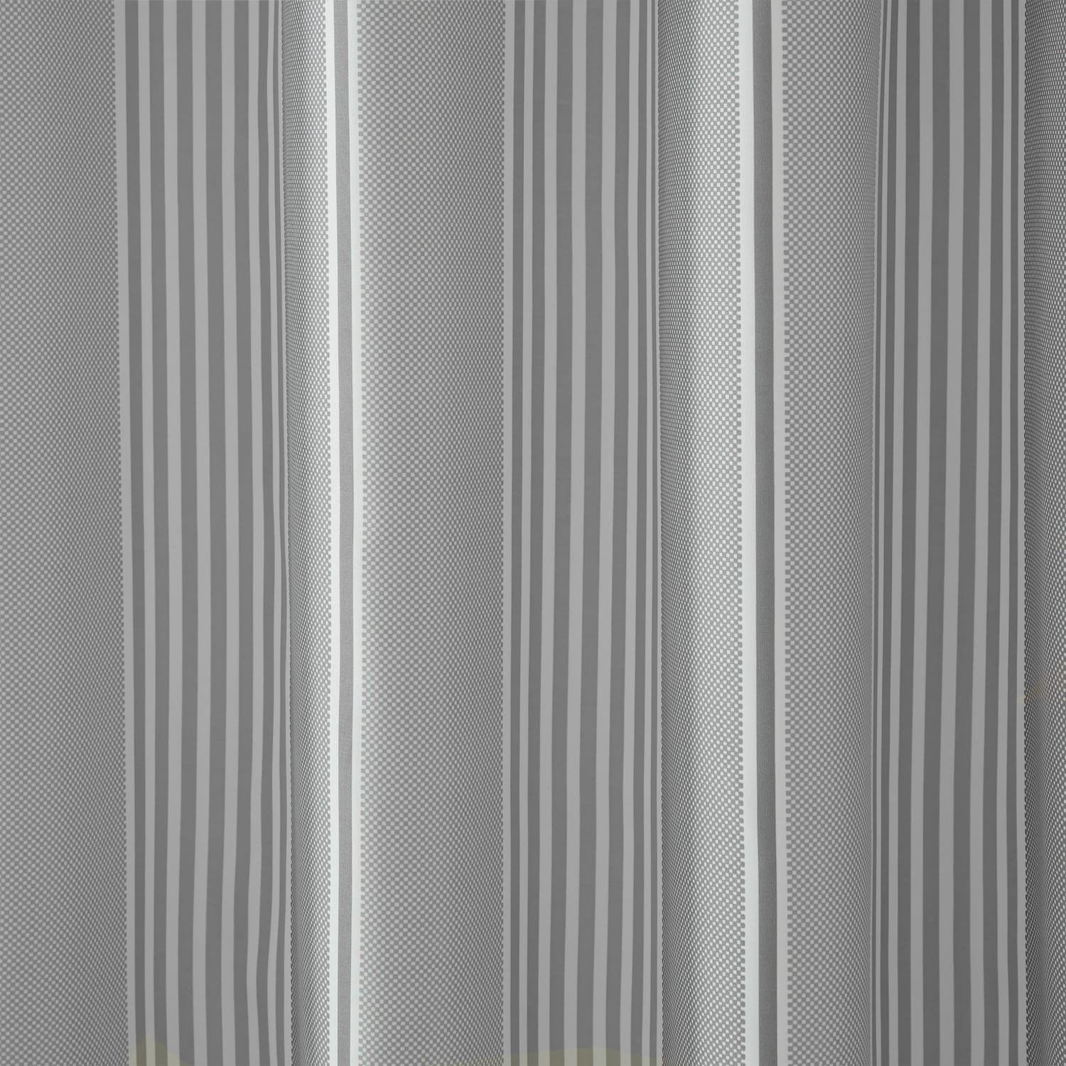 Catherine Lansfield Textured Stripe Shower Curtain - Texture Stripe Shower Curtain Silver