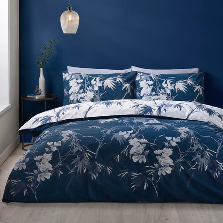 Catherine Lansfield Kyoto Floral Reversible Duvet Cover Set with Pillowcase