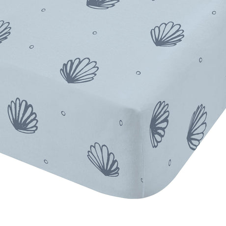 Seahorses Easy Care Blue Fitted Sheet by Chapter B