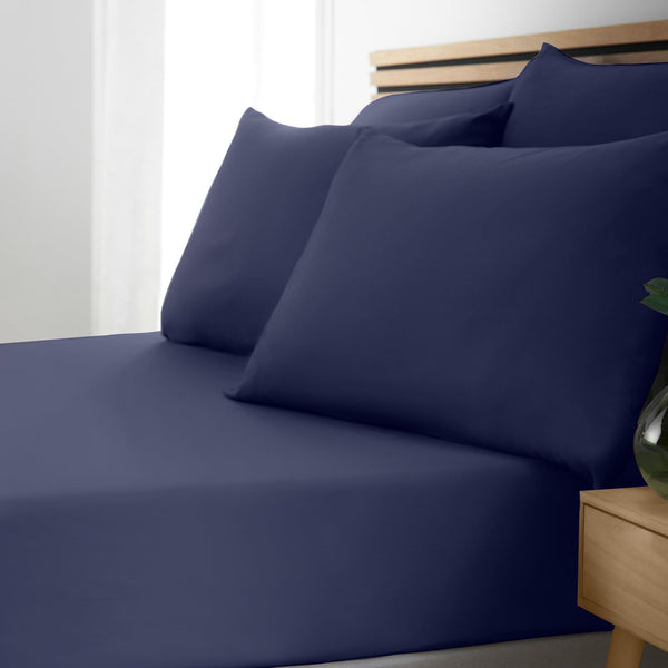 So Soft Easy Iron Fitted Sheet Navy