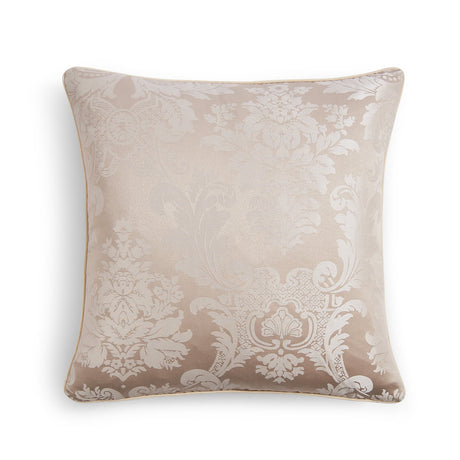 Catherine Lansfield Damask Jacquard Filled Cushion 43cm x 43cm - Silver - Damask Jacquard Cushion Champagne
