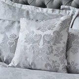 Catherine Lansfield Damask Jacquard Filled Cushion 43cm x 43cm - Silver