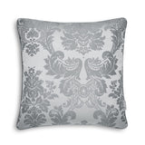 Catherine Lansfield Damask Jacquard Filled Cushion 43cm x 43cm - Silver - Damask Jacquard Cushion Silver