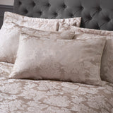 Catherine Lansfield Damask Jacquard Duvet Cover Set - Damask Jacquard Duvet Set Champagne