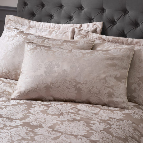 Catherine Lansfield Damask Jacquard Duvet Cover Set - Damask Jacquard Duvet Set Champagne