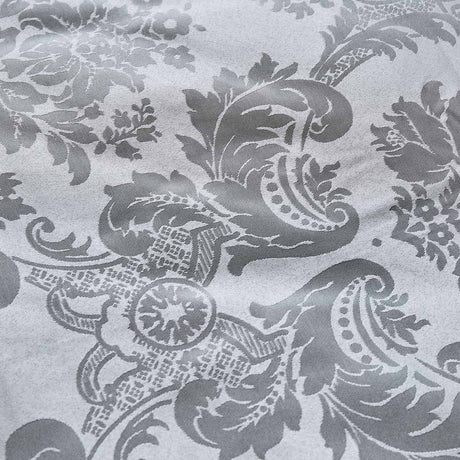 Catherine Lansfield Damask Jacquard Silver Duvet Cover Bedding Set - Damask Jacquard Duvet Set Silver