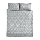 Catherine Lansfield Damask Jacquard Silver Duvet Cover Bedding Set - Damask Jacquard Duvet Set Silver